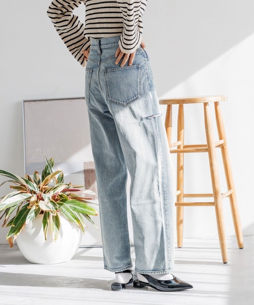 LOWRYS FARM（ローリーズファーム）の「ＣＯＮＥ／アシメデニムパンツ　991524（デニムパンツ・レディース・ホワイト/ブルー/ネイビー/ブルー系その他/ブルー系その他2・SMALL/MEDIUM/LARGE）」の18枚目の写真