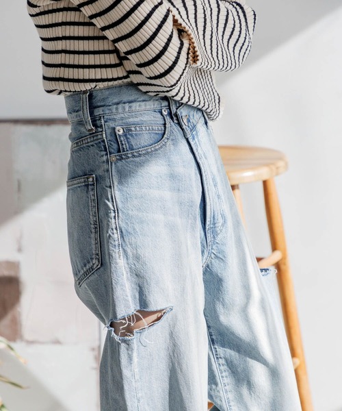 LOWRYS FARM（ローリーズファーム）の「ＣＯＮＥ／アシメデニムパンツ　991524（デニムパンツ・レディース・ホワイト/ブルー/ネイビー/ブルー系その他/ブルー系その他2・SMALL/MEDIUM/LARGE）」の19枚目の写真