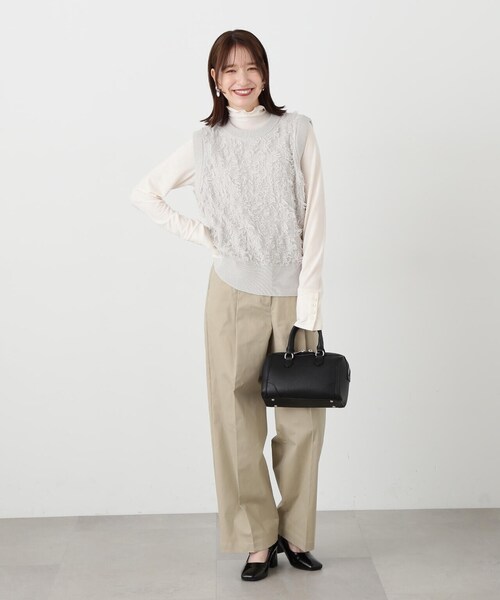 N.（N. Natural Beauty Basic）（エヌエヌナチュラルビューティーベーシック）の「◆フリンジニットベスト（ベスト・レディース・ブラック/グレー・MEDIUM）」の15枚目の写真