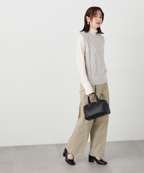 N.（N. Natural Beauty Basic）（エヌエヌナチュラルビューティーベーシック）の「◆フリンジニットベスト（ベスト・レディース・ブラック/グレー・MEDIUM）」の16枚目の写真