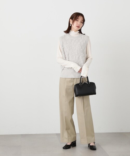 N.（N. Natural Beauty Basic）（エヌエヌナチュラルビューティーベーシック）の「◆フリンジニットベスト（ベスト・レディース・ブラック/グレー・MEDIUM）」の17枚目の写真