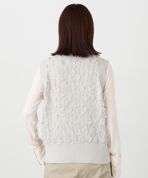 N.（N. Natural Beauty Basic）（エヌエヌナチュラルビューティーベーシック）の「◆フリンジニットベスト（ベスト・レディース・ブラック/グレー・MEDIUM）」の21枚目の写真