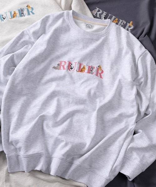 セール】【84】DOG＆CATラメロゴ刺繍 スウェット/トレーナー/ ハーフ