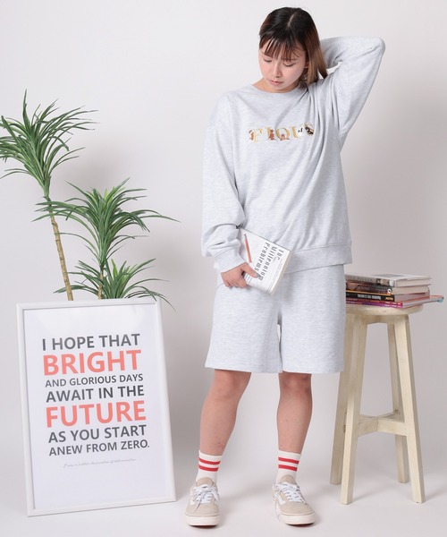 84】2WAY「RULER/PIOUS」アニマル&ロゴ刺繍 ラフスウェット