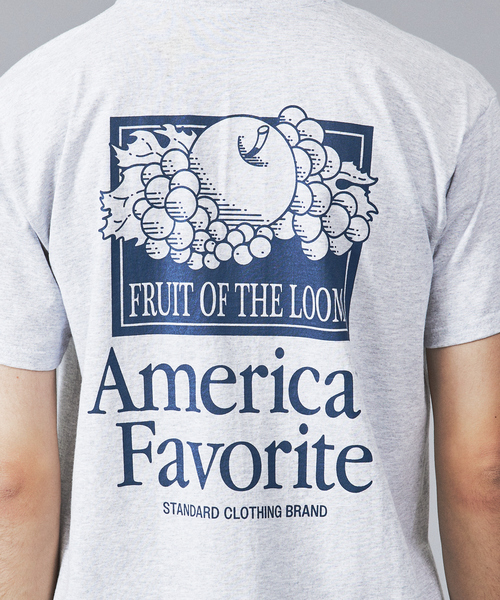 FRUIT OF THE LOOM】フロント＆バックプリント クルーネック