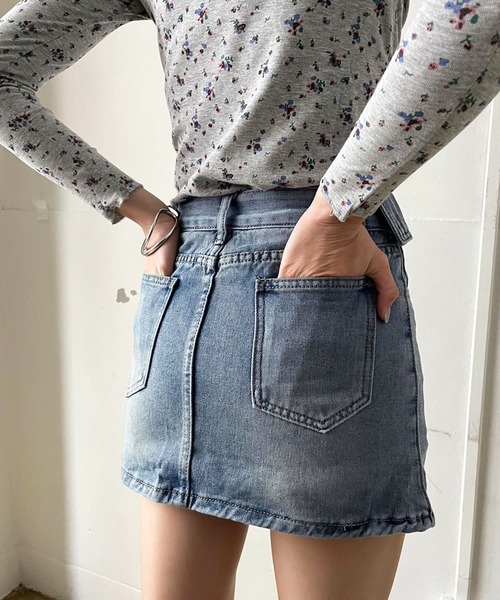 Jewelobe（ジュエローブ）の「ウエストラペルミニスカパン（デニムスカート・レディース・ブルー・S/M）」の3枚目の写真