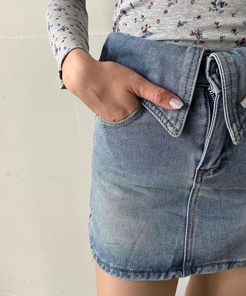 Jewelobe（ジュエローブ）の「ウエストラペルミニスカパン（デニムスカート・レディース・ブルー・S/M）」の4枚目の写真