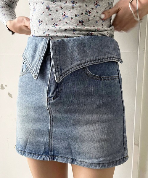 Jewelobe（ジュエローブ）の「ウエストラペルミニスカパン（デニムスカート・レディース・ブルー・S/M）」の9枚目の写真