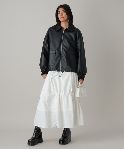 FOREVER 21(フォーエバー トゥエンティーワン)の「【2024SS】フェイクレザーブルゾン(ブルゾン・レディース・アイボリー/ブラック・FREE)」の21枚目の写真