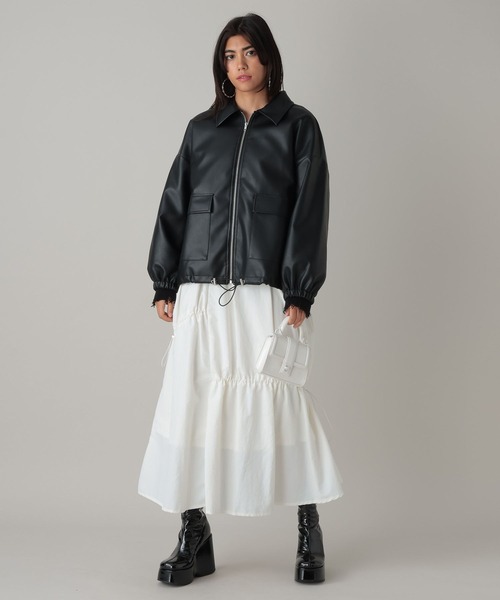 FOREVER 21(フォーエバー トゥエンティーワン)の「【2024SS】フェイクレザーブルゾン(ブルゾン・レディース・アイボリー/ブラック・FREE)」の12枚目の写真