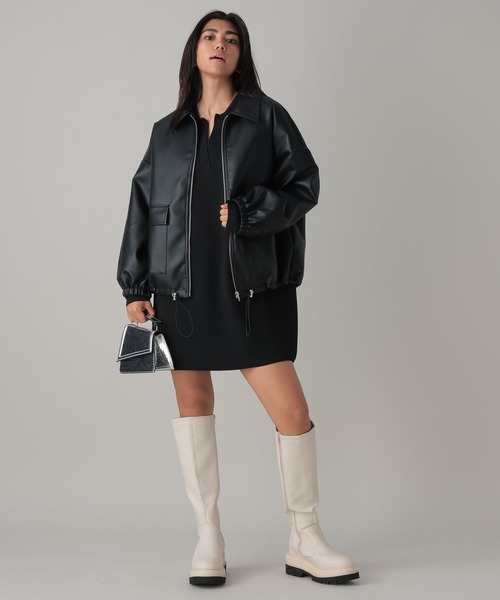 FOREVER 21(フォーエバー トゥエンティーワン)の「【2024SS】フェイクレザーブルゾン(ブルゾン・レディース・アイボリー/ブラック・FREE)」の7枚目の写真