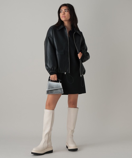 FOREVER 21(フォーエバー トゥエンティーワン)の「【2024SS】フェイクレザーブルゾン(ブルゾン・レディース・アイボリー/ブラック・FREE)」の4枚目の写真