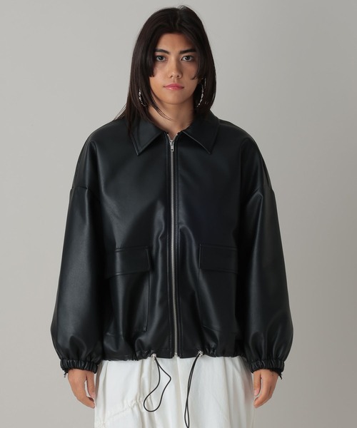 FOREVER 21(フォーエバー トゥエンティーワン)の「【2024SS】フェイクレザーブルゾン(ブルゾン・レディース・アイボリー/ブラック・FREE)」の8枚目の写真