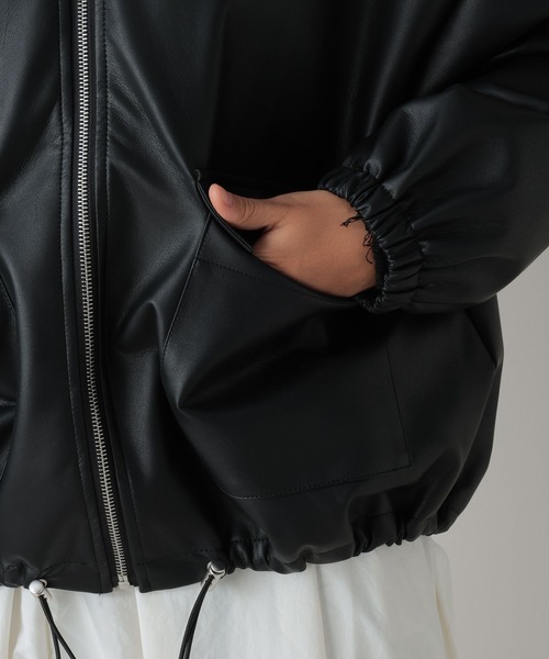 FOREVER 21(フォーエバー トゥエンティーワン)の「【2024SS】フェイクレザーブルゾン(ブルゾン・レディース・アイボリー/ブラック・FREE)」の18枚目の写真