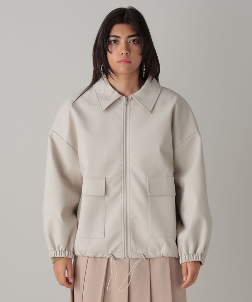 FOREVER 21(フォーエバー トゥエンティーワン)の「【2024SS】フェイクレザーブルゾン(ブルゾン・レディース・アイボリー/ブラック・FREE)」の6枚目の写真