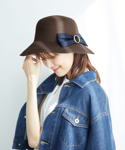 ROPE' PICNIC(ロペピクニック)の「ウォッシャブル折り畳みリボンハット(ハット・レディース・キナリ/ダークブラウン/ブラウン・FREE)」の3枚目の写真