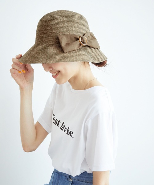 ROPE' PICNIC(ロペピクニック)の「ウォッシャブル折り畳みリボンハット(ハット・レディース・キナリ/ダークブラウン/ブラウン・FREE)」の1枚目の写真