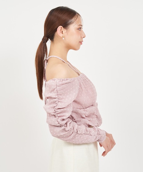 ROYAL PARTY（ロイヤルパーティー）の「ドットドビーホルターネックカットアウトトップス（シャツ/ブラウス・レディース・ピンク/オフホワイト/ブラック・FREE）」の15枚目の写真