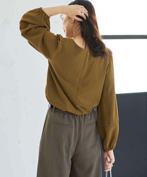 STYLE DELI(スタイルデリ)の「外せるパール付きチュニックブラウス(Tシャツ/カットソー・レディース・ダークブルー/ブラウン系その他/ピンク系その他・FREE)」の13枚目の写真