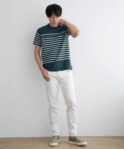 ikka(イッカ)の「ボルテックスDRYボーダーTシャツ(Tシャツ/カットソー・メンズ・ホワイト/ネイビー/グレー/グリーン・M/XL/L/S)」の6枚目の写真