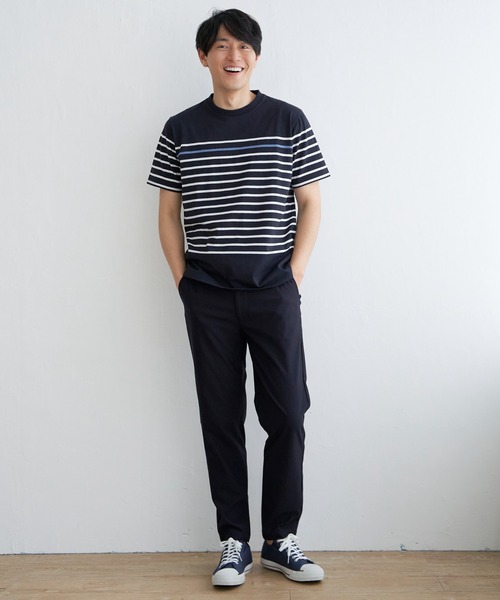 ikka(イッカ)の「ボルテックスDRYボーダーTシャツ(Tシャツ/カットソー・メンズ・ホワイト/ネイビー/グレー/グリーン・M/XL/L/S)」の7枚目の写真