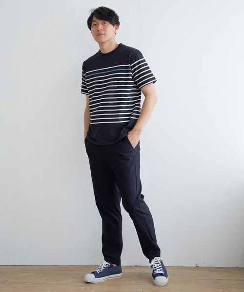 ikka(イッカ)の「ボルテックスDRYボーダーTシャツ(Tシャツ/カットソー・メンズ・ホワイト/ネイビー/グレー/グリーン・M/XL/L/S)」の8枚目の写真