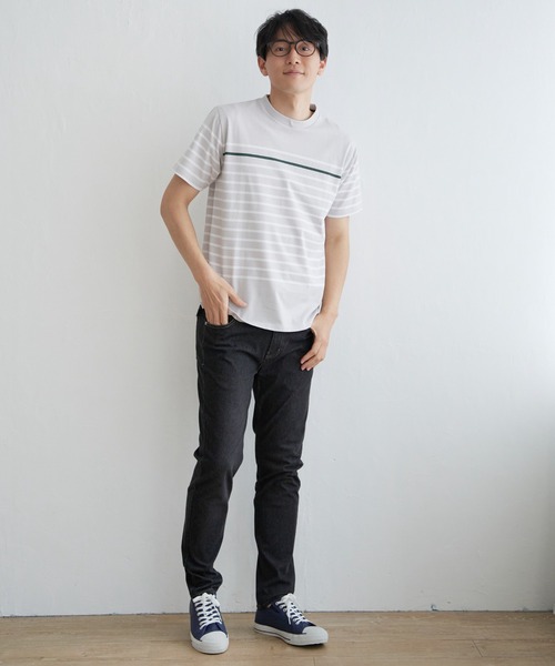 ikka(イッカ)の「ボルテックスDRYボーダーTシャツ(Tシャツ/カットソー・メンズ・ホワイト/ネイビー/グレー/グリーン・M/XL/L/S)」の18枚目の写真