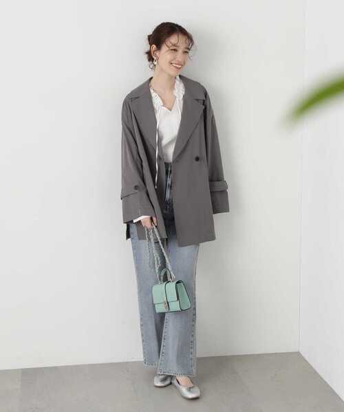 N.(N. Natural Beauty Basic)(エヌエヌナチュラルビューティーベーシック)の「◆スプリングミディコート(その他アウター・レディース・グレー/ベージュ・MEDIUM)」の8枚目の写真