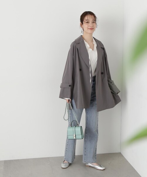 N.(N. Natural Beauty Basic)(エヌエヌナチュラルビューティーベーシック)の「◆スプリングミディコート(その他アウター・レディース・グレー/ベージュ・MEDIUM)」の9枚目の写真