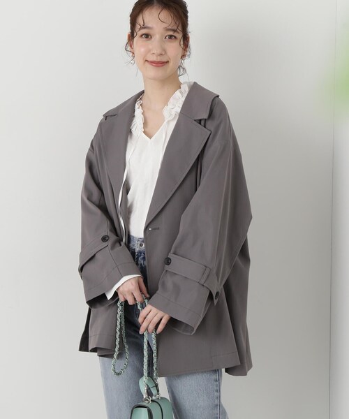 N.(N. Natural Beauty Basic)(エヌエヌナチュラルビューティーベーシック)の「◆スプリングミディコート(その他アウター・レディース・グレー/ベージュ・MEDIUM)」の10枚目の写真