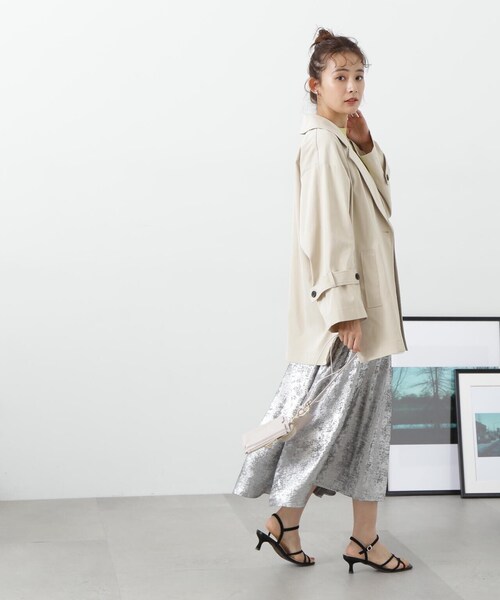 N.(N. Natural Beauty Basic)(エヌエヌナチュラルビューティーベーシック)の「◆スプリングミディコート(その他アウター・レディース・グレー/ベージュ・MEDIUM)」の17枚目の写真