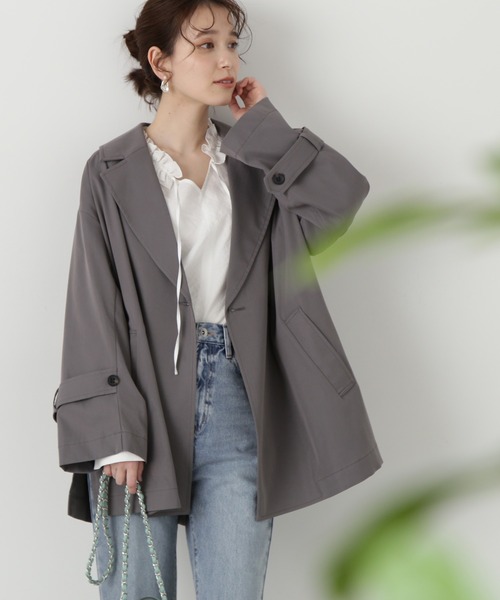 N.(N. Natural Beauty Basic)(エヌエヌナチュラルビューティーベーシック)の「◆スプリングミディコート(その他アウター・レディース・グレー/ベージュ・MEDIUM)」の2枚目の写真