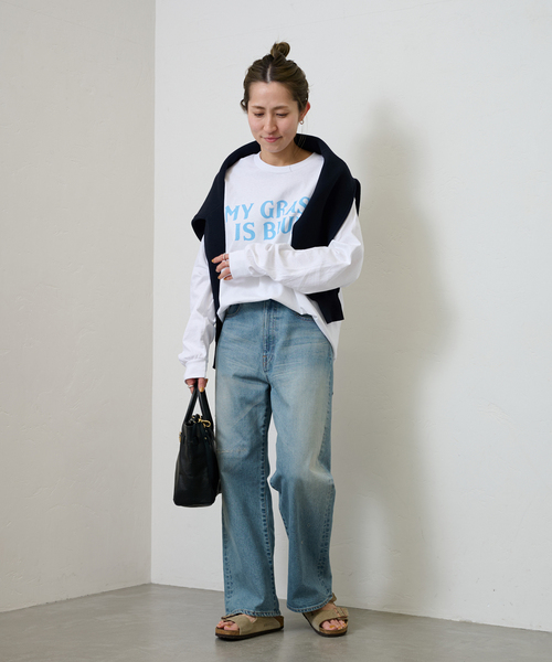 FRAMeWORK（フレームワーク）の「【BLUESCENTRIC / ブルースセントリック】 MY GRASS IS BLUE LS TEE（Tシャツ/カットソー・レディース・ホワイト・FREE）」の3枚目の写真