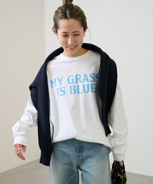 FRAMeWORK（フレームワーク）の「【BLUESCENTRIC / ブルースセントリック】 MY GRASS IS BLUE LS TEE（Tシャツ/カットソー・レディース・ホワイト・FREE）」の6枚目の写真