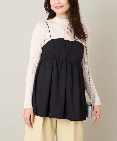 a.v.v(アーヴェヴェ)の「【2SET】ビスチェ×リブニットセット(シャツ/ブラウス・レディース・ブラック/ライトグレー・36/38/40/42/34)」の2枚目の写真