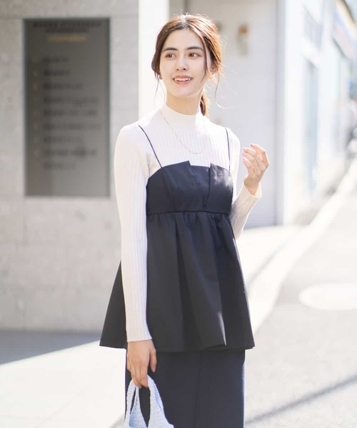 a.v.v(アーヴェヴェ)の「【2SET】ビスチェ×リブニットセット(シャツ/ブラウス・レディース・ブラック/ライトグレー・36/38/40/42/34)」の14枚目の写真