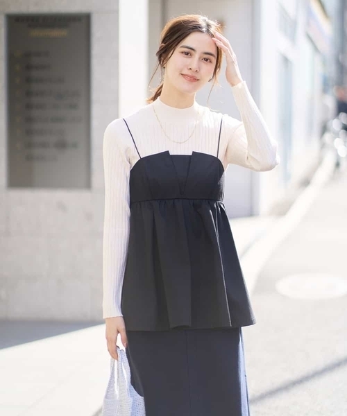 a.v.v(アーヴェヴェ)の「【2SET】ビスチェ×リブニットセット(シャツ/ブラウス・レディース・ブラック/ライトグレー・36/38/40/42/34)」の16枚目の写真