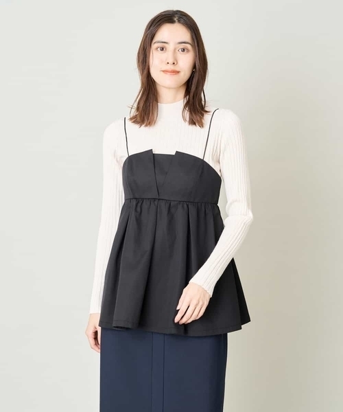 a.v.v(アーヴェヴェ)の「【2SET】ビスチェ×リブニットセット(シャツ/ブラウス・レディース・ブラック/ライトグレー・36/38/40/42/34)」の21枚目の写真
