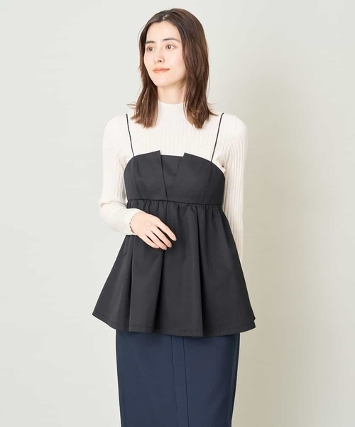 a.v.v(アーヴェヴェ)の「【2SET】ビスチェ×リブニットセット(シャツ/ブラウス・レディース・ブラック/ライトグレー・36/38/40/42/34)」の22枚目の写真