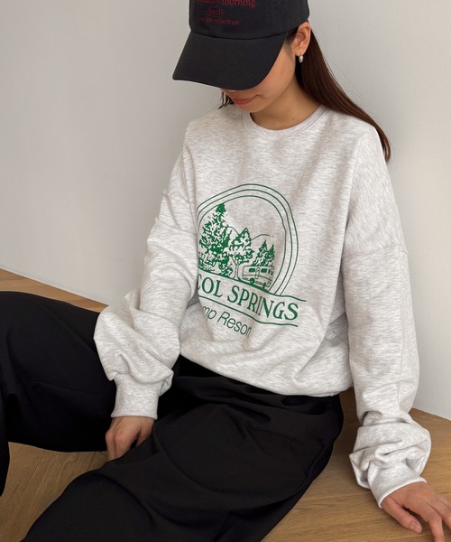 CANAL JEAN（キャナルジーン）の「El mar　UNICOL SPRINGSヴィンテージスウェット（スウェット・レディース・グレー/ネイビー/イエロー・ONE SIZE）」の2枚目の写真