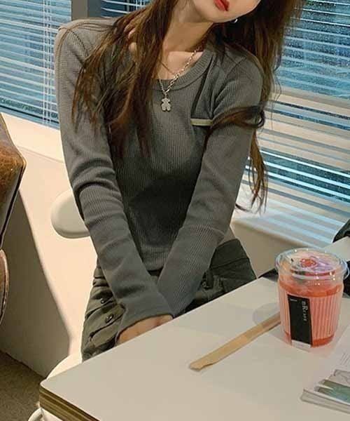 NANEA(ナネア)の「ワンポイント Uネッククロップドカットソー(Tシャツ/カットソー・レディース・アイボリー/グレー・X-LARGE/LARGE/MEDIUM/SMALL)」の22枚目の写真