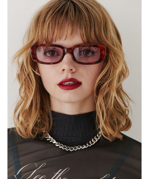 jouetie（ジュエティ）の「カラーレンズスクエアサングラス（サングラス・レディース・ブラウン/オフホワイト/ブラック・FREE）」の7枚目の写真