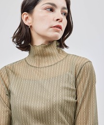 ROPE' | モノグラムプリントチュールハイネック(Tシャツ/カットソー)