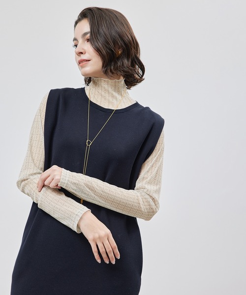 ROPE'（ロペ）の「モノグラムプリントチュールハイネック（Tシャツ/カットソー・レディース・ブラウン/ホワイト系その他5・FREE）」の6枚目の写真