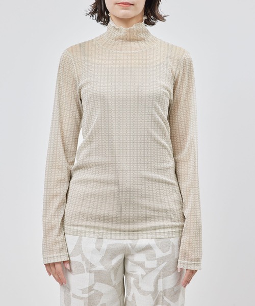 ROPE'（ロペ）の「モノグラムプリントチュールハイネック（Tシャツ/カットソー・レディース・ブラウン/ホワイト系その他5・FREE）」の8枚目の写真