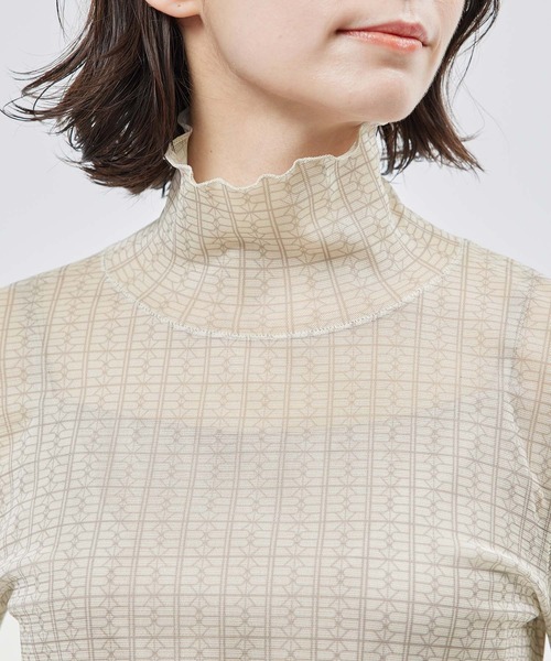 ROPE'（ロペ）の「モノグラムプリントチュールハイネック（Tシャツ/カットソー・レディース・ブラウン/ホワイト系その他5・FREE）」の11枚目の写真