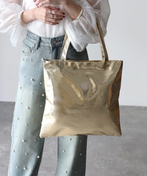 Riberry（リベリー）の「メタリックトートバッグ（トートバッグ・レディース・シルバー/ブルー/グリーン/オレンジ/ゴールド・FREE）」の5枚目の写真