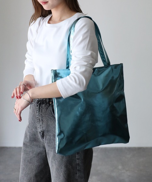 Riberry（リベリー）の「メタリックトートバッグ（トートバッグ・レディース・シルバー/ブルー/グリーン/オレンジ/ゴールド・FREE）」の17枚目の写真