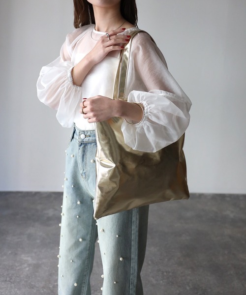 Riberry（リベリー）の「メタリックトートバッグ（トートバッグ・レディース・シルバー/ブルー/グリーン/オレンジ/ゴールド・FREE）」の8枚目の写真