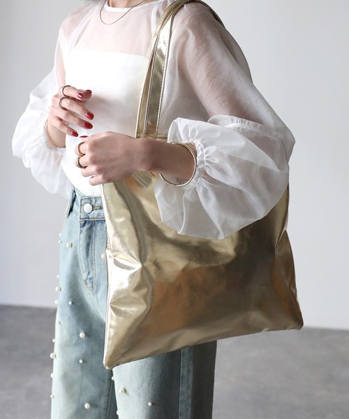 Riberry（リベリー）の「メタリックトートバッグ（トートバッグ・レディース・シルバー/ブルー/グリーン/オレンジ/ゴールド・FREE）」の20枚目の写真